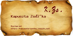 Kapuszta Zsóka névjegykártya